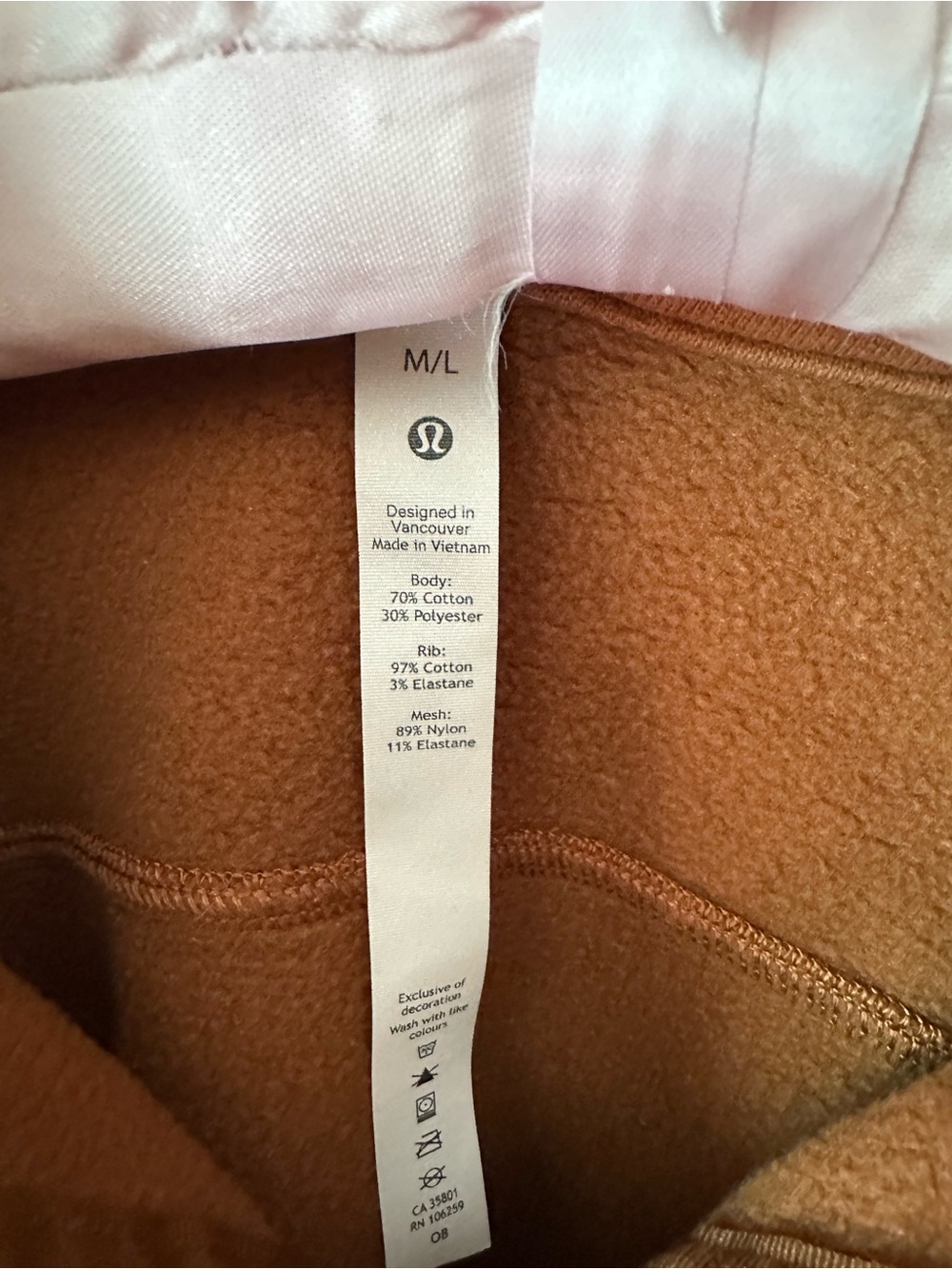 lululemon athletica Rust Brown Half-Zip Hooded Pullover - Picture 4 of 7